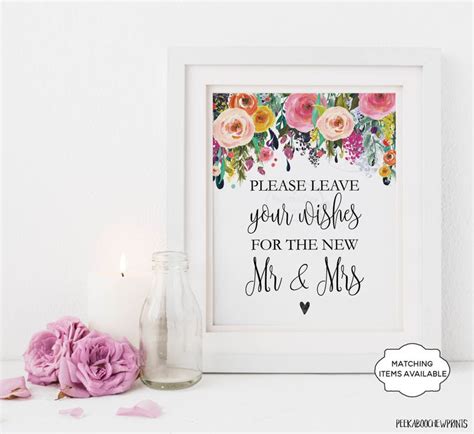 Please Leave Your Wishes For The New Mr And Mrs Printable Etsy Australia