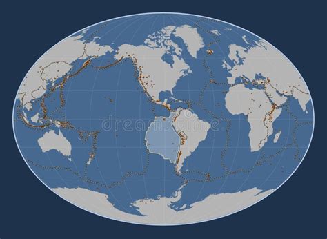 Nazca Tectonic Plate. Contour. Fahey. Volcanoes and Boundaries Stock ...