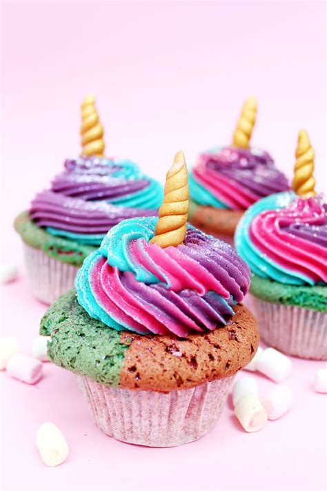 Einhorn Cupcakes Backen Einfaches Muffin Rezept