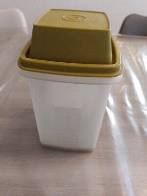 BOITE À CORNICHONS olives Tupperware pot pour condiments vintage jaune