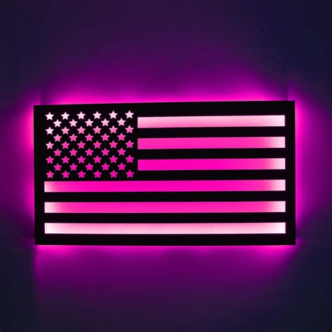 Led American Flag Sign Light Usa Flag Wall Art Patriotic Etsy