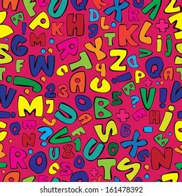 Multicolor English Alphabet Seamless Pattern Stock Illustration