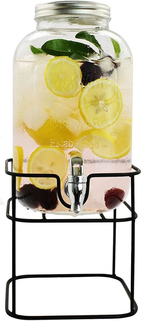 Drink Lab Dispensador De Bebidas De Vidrio De 8L Con Base Vitrolero