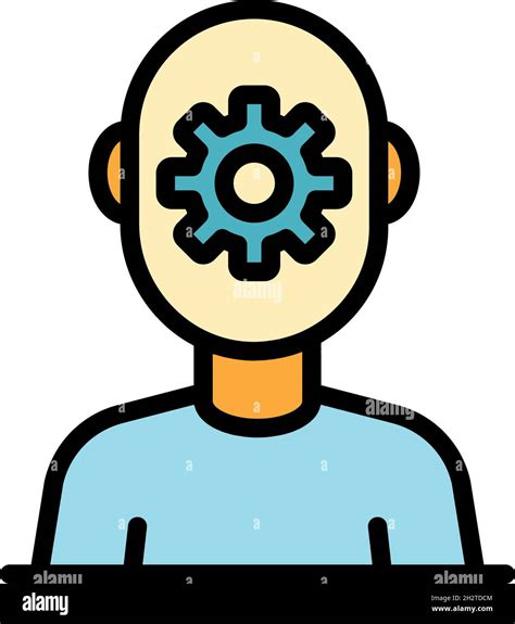 Gear Mind Life Skill Icon Outline Gear Mind Life Skill Vector Icon