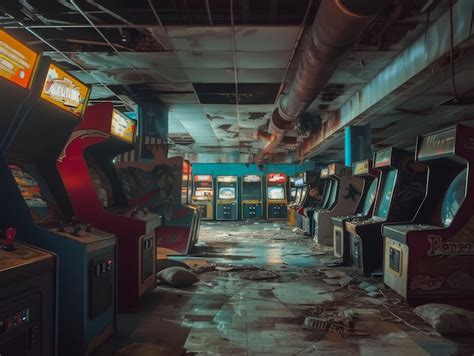 Premium Photo Abandoned Arcade In A Dystopian City Games Of Yore Whisper