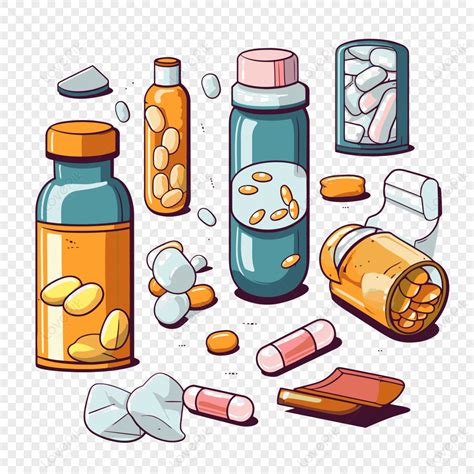 Gambar Meds Clipart Warna Warni Koleksi Kartun Botol Obat Vektorobat