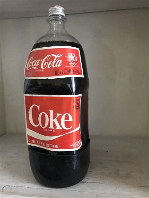 Vintage 1980s 2 Liter Coke Coca Cola Plastic Bottle 676 Ounces Full