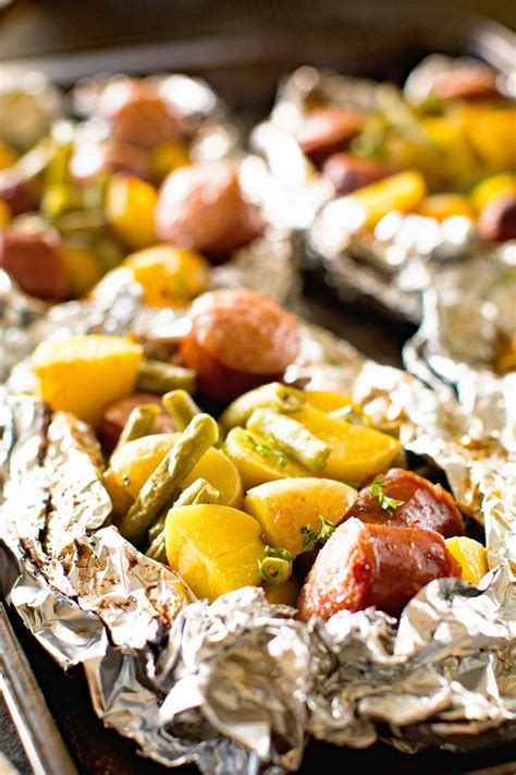 Delicious And Easy Foil Packet Meal These Vegetable Sausage Foil