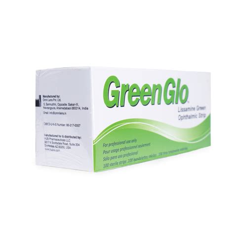 GreenGlo Lissamine Green Ophthalmic Strips 1 5mg 1