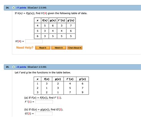 Solved If H X F G X Find H 4 Given The Following