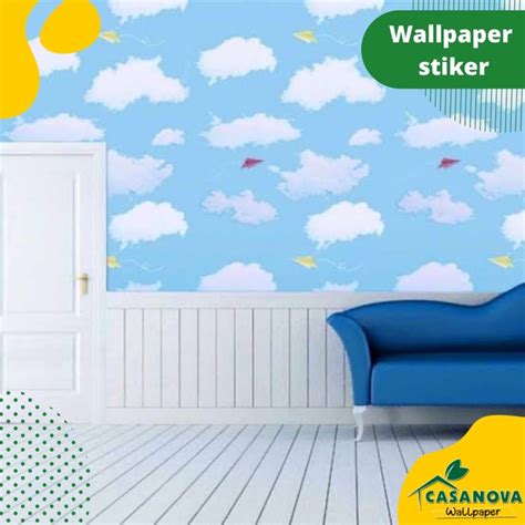 Jual WALLPAPER STIKER Motif Awan Ukuran 0 45 X 8m CASANOVA WALLPAPER