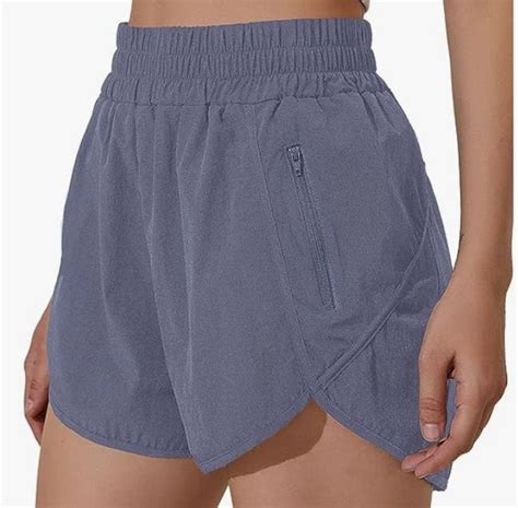 Bmjl Womens Running Shorts Elastic High Waisted Shorts Pocket Sporty Workout Shorts Quick Dry