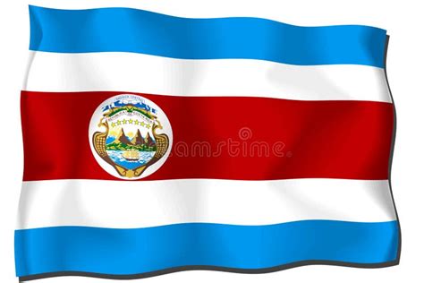 De Vlag Van Costa Rica Stock Illustratie Illustration Of Republiek