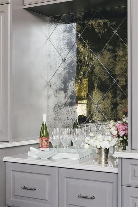 Antiqued Mirrored Tile For Kitchen Back Splashes And Bathrooms Design