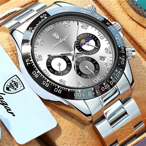 Poedagar Reloj De Pulsera De Lujo Para Hombre Cron Grafo Deportivo