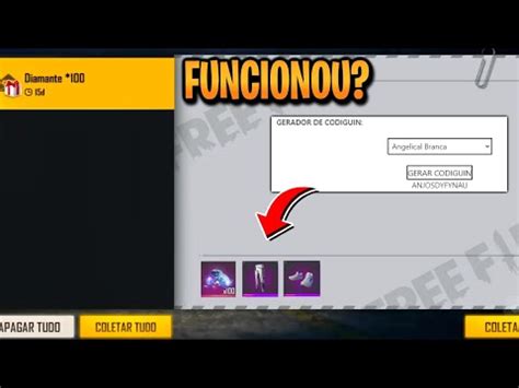 TESTEI O GERADOR DE CODIGUIN INFINITO DO FREE FIRE FUNCIONOU GERADOR