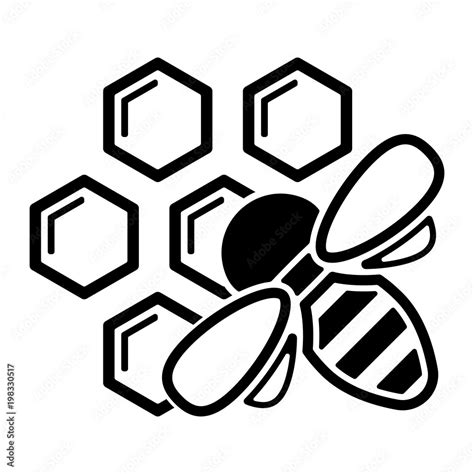 Bienen Honig Icon Biene Auf Waben Stock Vector Adobe Stock