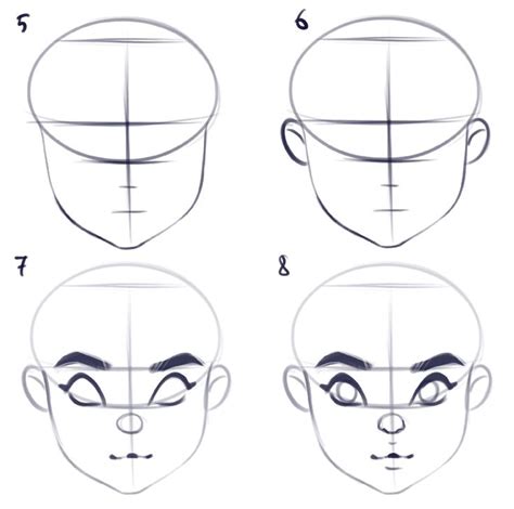 How to Draw a Face from Front View - A step by step tutorial | Drawing ...