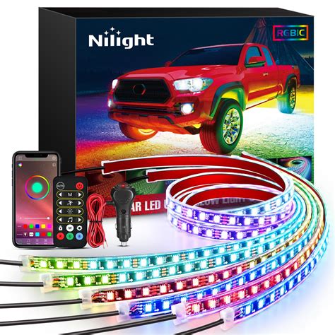 Nilight Tira de luces de neón para coche 300 LED multicolor RGB IC