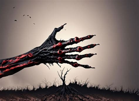 Premium Ai Image Halloween Dead Hand Coming Out From The Soil