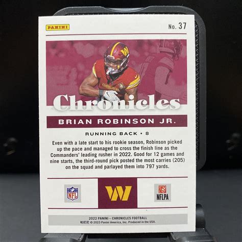 2022 Panini Chronicles Brian Robinson Jr Silver RC 37 Rookie Card