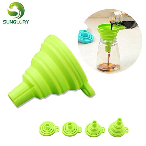 Mini Funil De Silicone Para Enchimento De Gua Funil Dobr Vel De