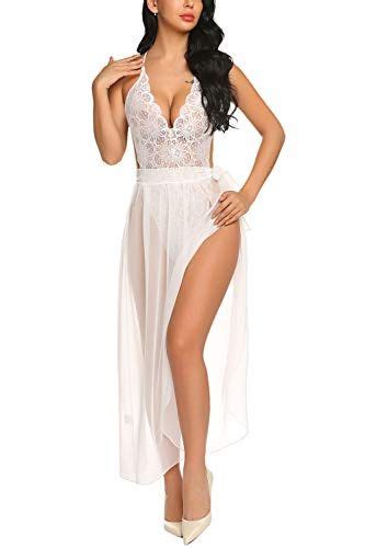 Avidlove Women One Piece Lingerie Deep V Lace Bodysuit Mosaic Lace Teddy Mesh Skirt Artofit