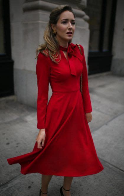 Nyc Fashion Blogger Mary Orton Of Memorandum Wears A Red Black Halo Tie