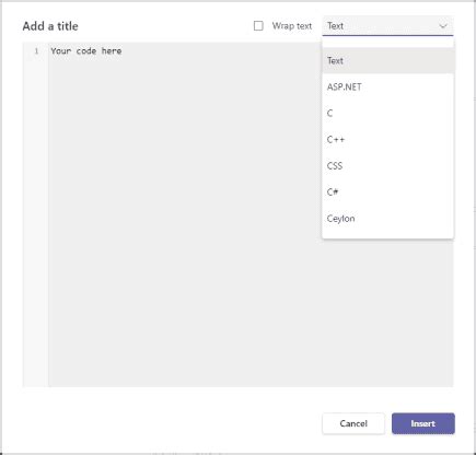 How To Send Code Snippets In A Message In Microsoft Teams