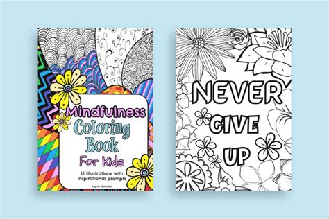 Mindfulness Colorings Coloring Sheets For Kids Lightly Sketched Mono