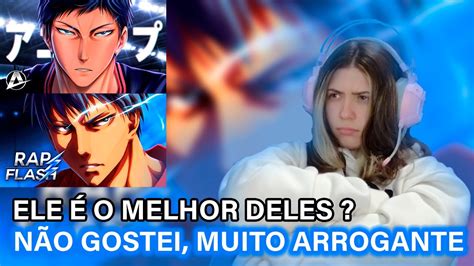 2 em 1 REACT Uma não otaku reagindo a Rap do Aomine Daiki Flash