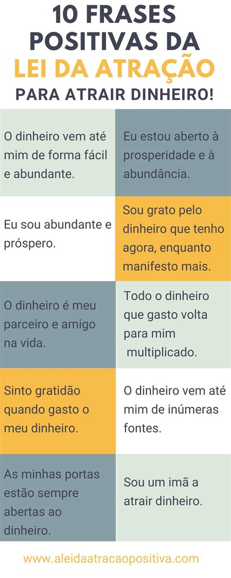 Frases Positivas Da Lei Da Atra O Para Atrair Dinheiro Leis