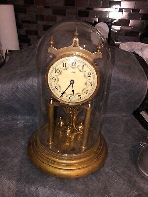 Kundo Kieninger Obergfell Clock In Glass Dome Made In West Germany No