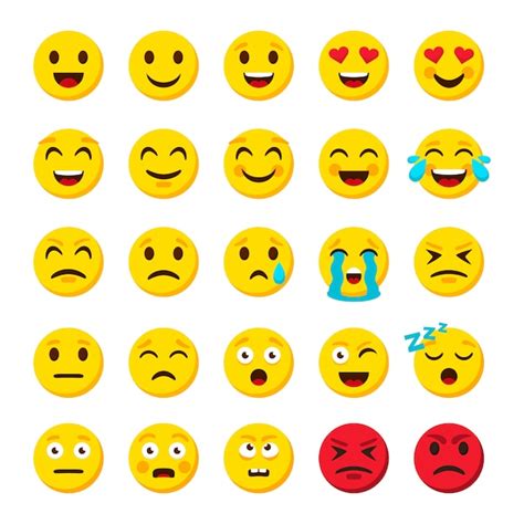 Conjunto De Emoji Emoticon Dibujos Animados Emojis S Mbolos Iconos De