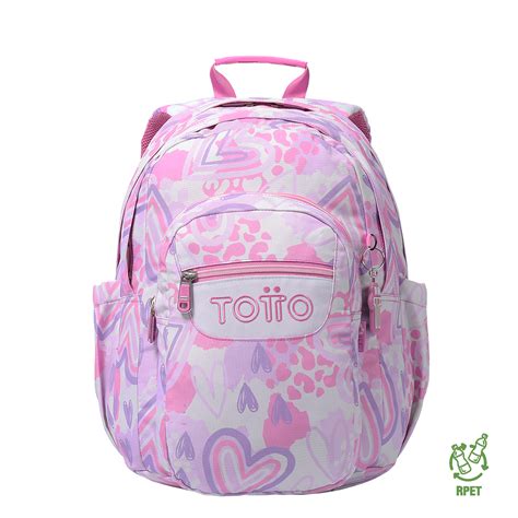 TOTTO BACKPACK PINK HEARTS LAPIZ SCHOOL BAG | Bahamas Office and School Supplies