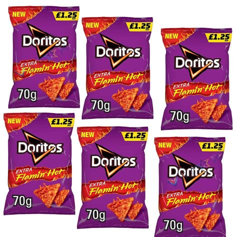 Walkers New Extra Flamin Hot Snacks Extra Hot Xtra Spicy Crisps Multipacks PM Pack Of
