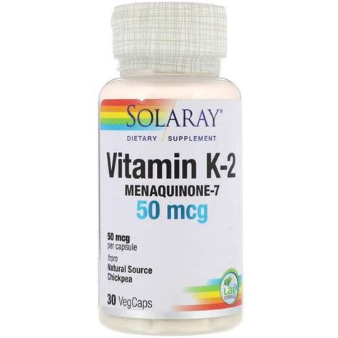 K Solaray Vitamin K Menaquinone Mcg Veg Caps Sor