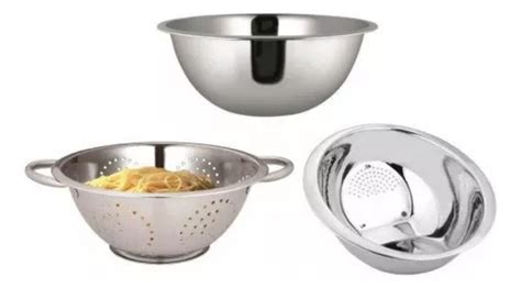 Kit Bowl Inox Escorredor De Macarrão Escorredor De Arroz MercadoLivre