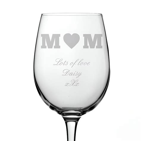 Mothers Day Heart Wine Glass