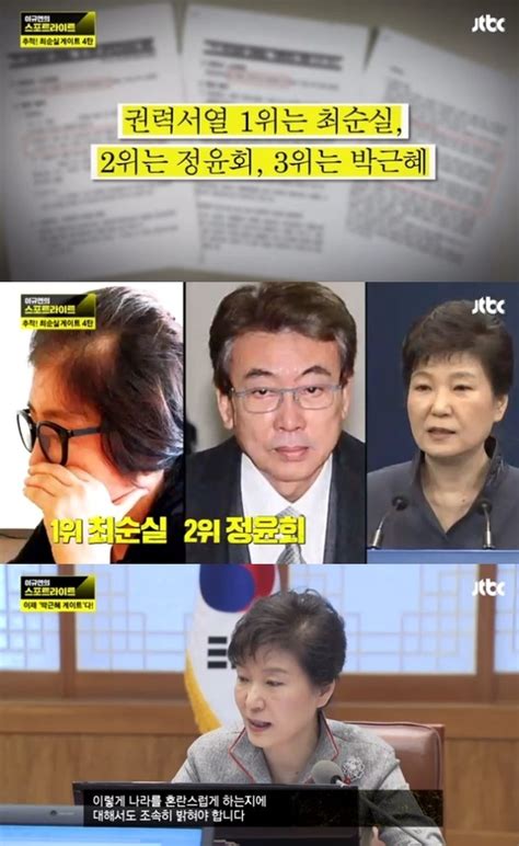 ‘스포트라이트 십상시 문건 “권력서열 1위 최순실 2위 정윤회박근혜 대통령 3위” 손에 잡히는 뉴스 눈에 보이는 뉴스