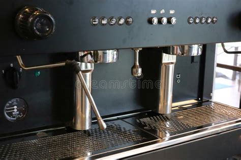 Black Coffee Maker Designed in a Coffee Shop Stock Photo - Image of ...