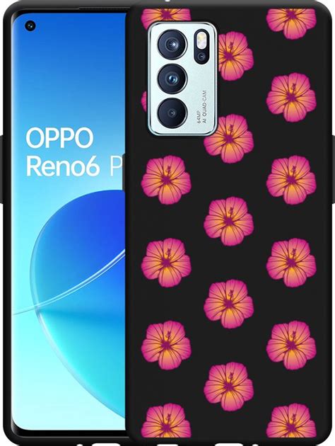 Hoesje Geschikt Voor Oppo Reno Pro G Zwart Hawaiiaanse Bloemen Ii Bol