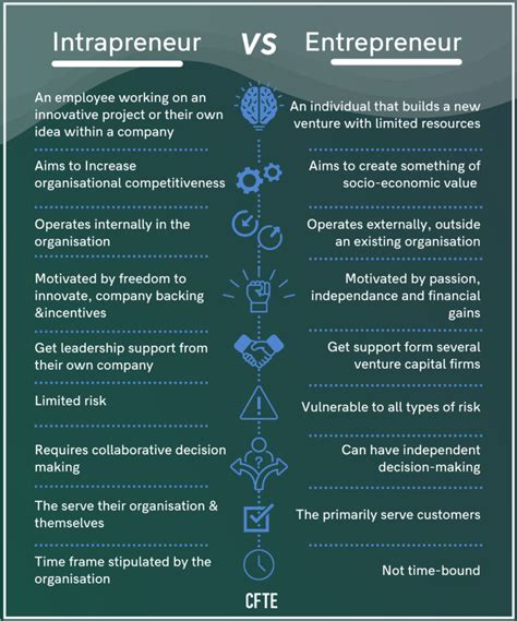 Intrapreneurs Vs Entrepreneurs Picking Similarities And Differences Cfte