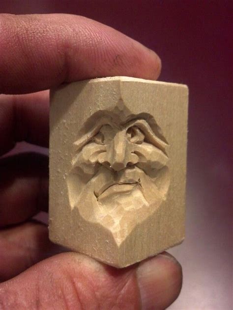 Tiny Face 2 Carved By Steve Coughlan Wood Carving Designs