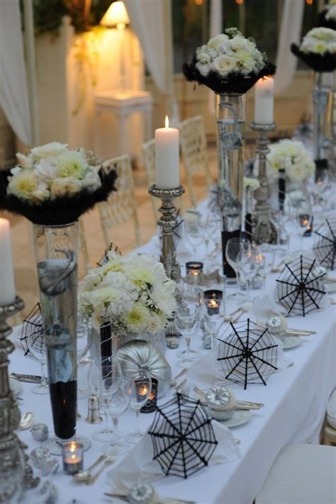 Spooky But Elegant Halloween Wedding Table Settings Weddingomania