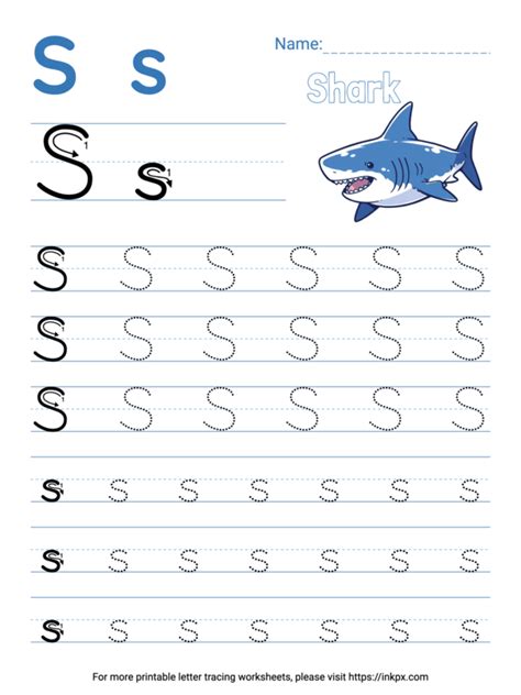 Free Printable Colorful Letter S Tracing Worksheet InkPx