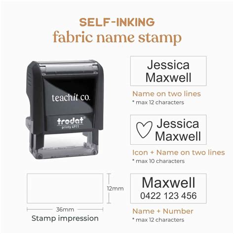 Self-Inking Fabric Name Stamp