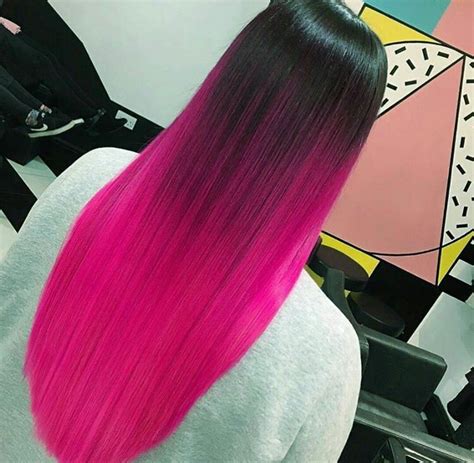 Fucsia Pink Ombre Hair Hair Color Pink Long Hair Styles