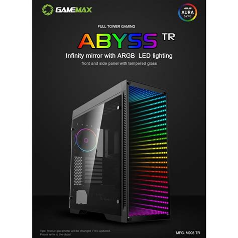 Gamemax Abyss M908 Case - Tr Black Argb Led Gaming Atx Middle Tower ...