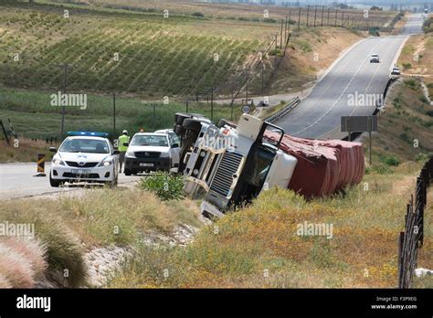 A Haulage Truck Overturned Lying In A Ditch Alongside The Cape Namibian